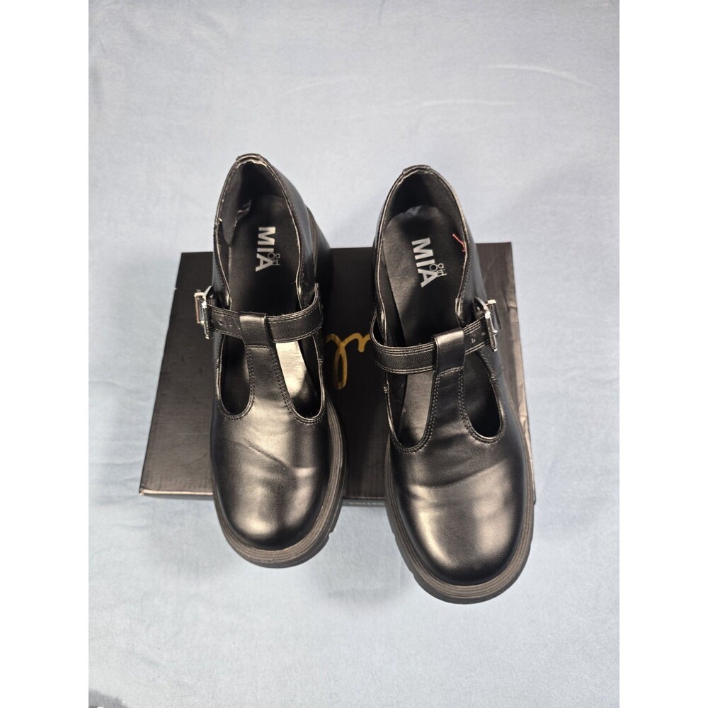 MIA Black Mary Jane Buckle Comfort Shoes Block Heel Arch Support Women's 9M - Picture 7 of 14